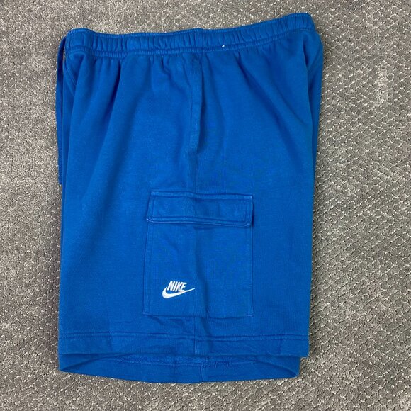Nike Sportswear Club Sweat Shorts Men's XL Blue Fleece Cargo Gym CZ9956 407 - Picture 4 of 14